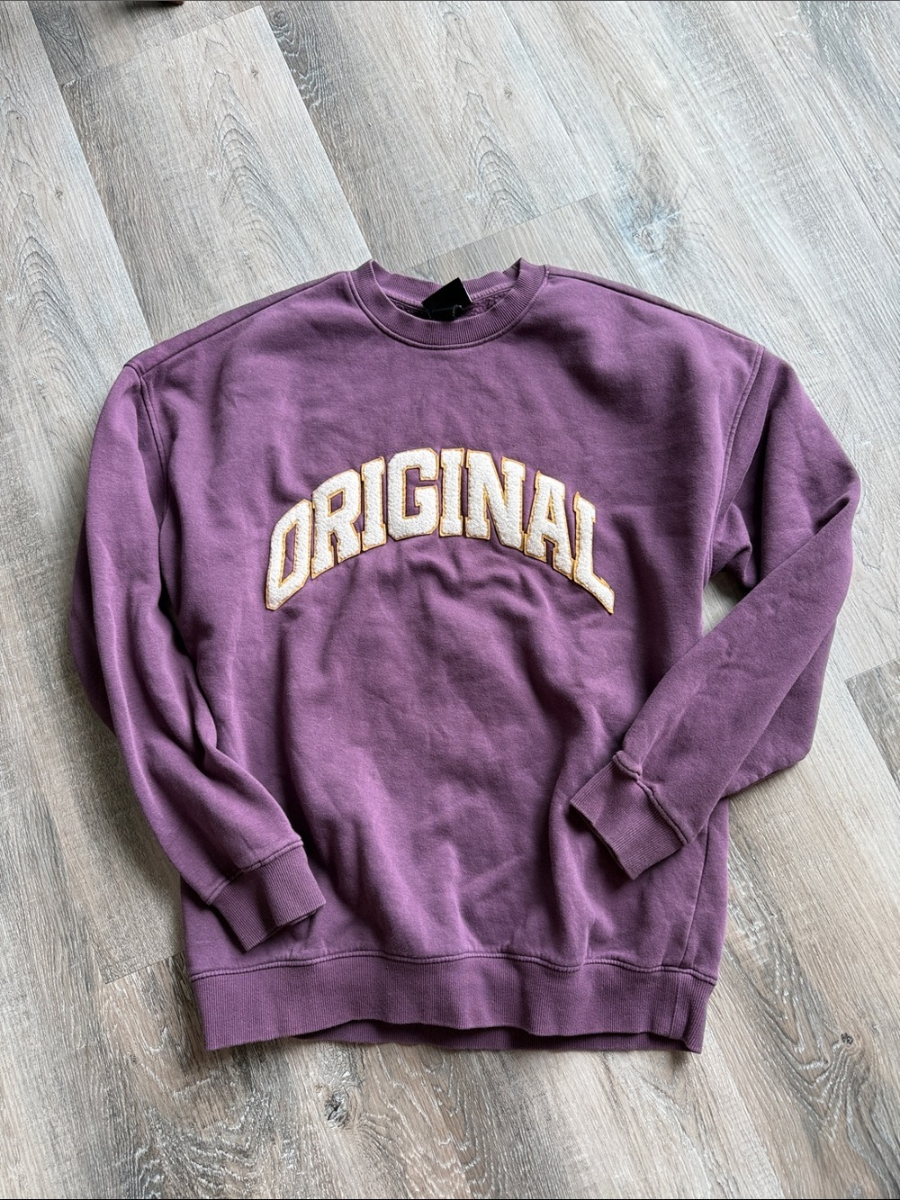 H & M Purple "Original" Pullover Sweatshirt sz s oversized fit
